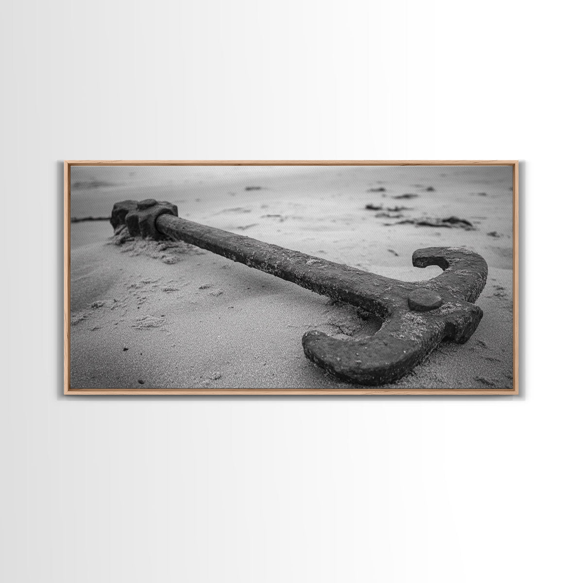 Vintage Anchor, nautical decor, coastal wall art, rustic art, maritime painting, seascape painting, nautical painting, Canvas Print