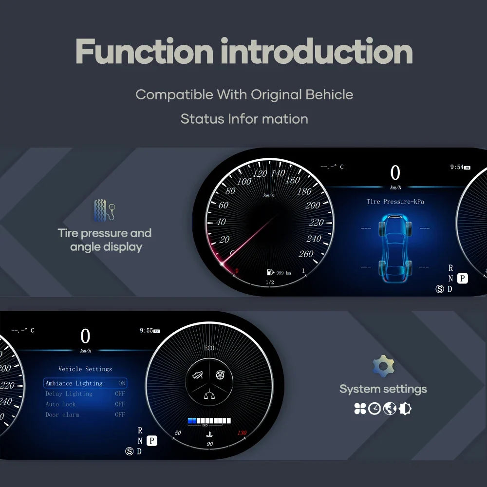 LCD Digital Cluster For Mercedes Benz C Class GLC Class W205 W253 2015-2018 NTG 5.0 Linux Digital LCD Dashboard Instrument Gauge Cluster