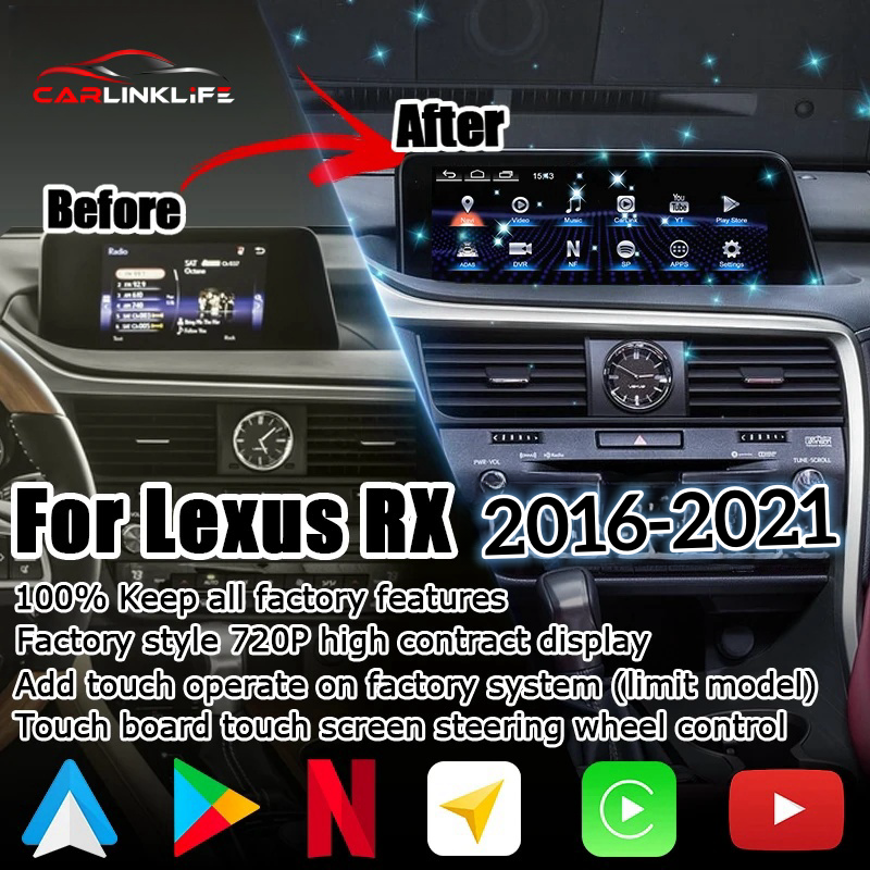 12.3 Inches Android Screen Display for Lexus RX RX350 RX450h RX200t 2016-2021