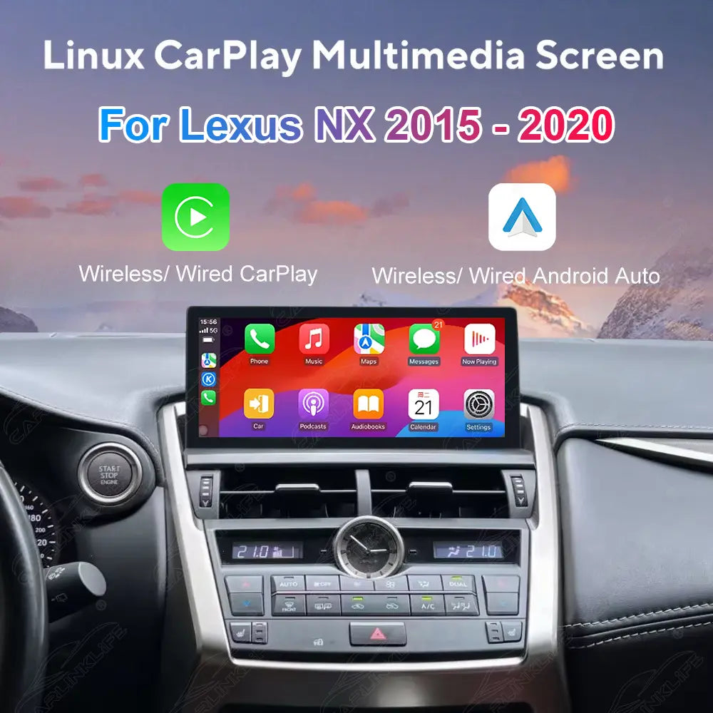 10.25 Inch Linux Touch Screen For Lexus NX 2015-2020 Wireless Carplay Android Auto Car Radio