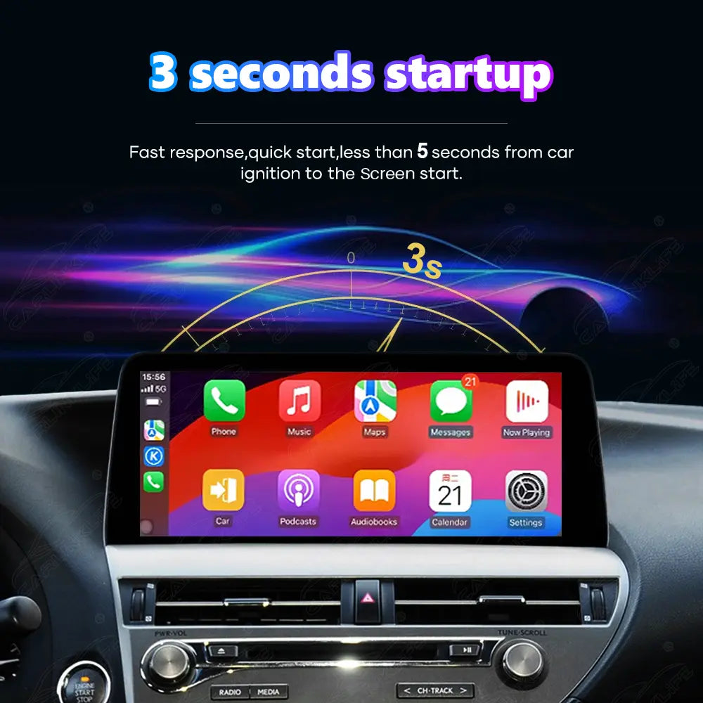 12.3 Inch Linux Touch Screen For Lexus RX 2009-2015 Wireless Carplay Android Auto Car Radio