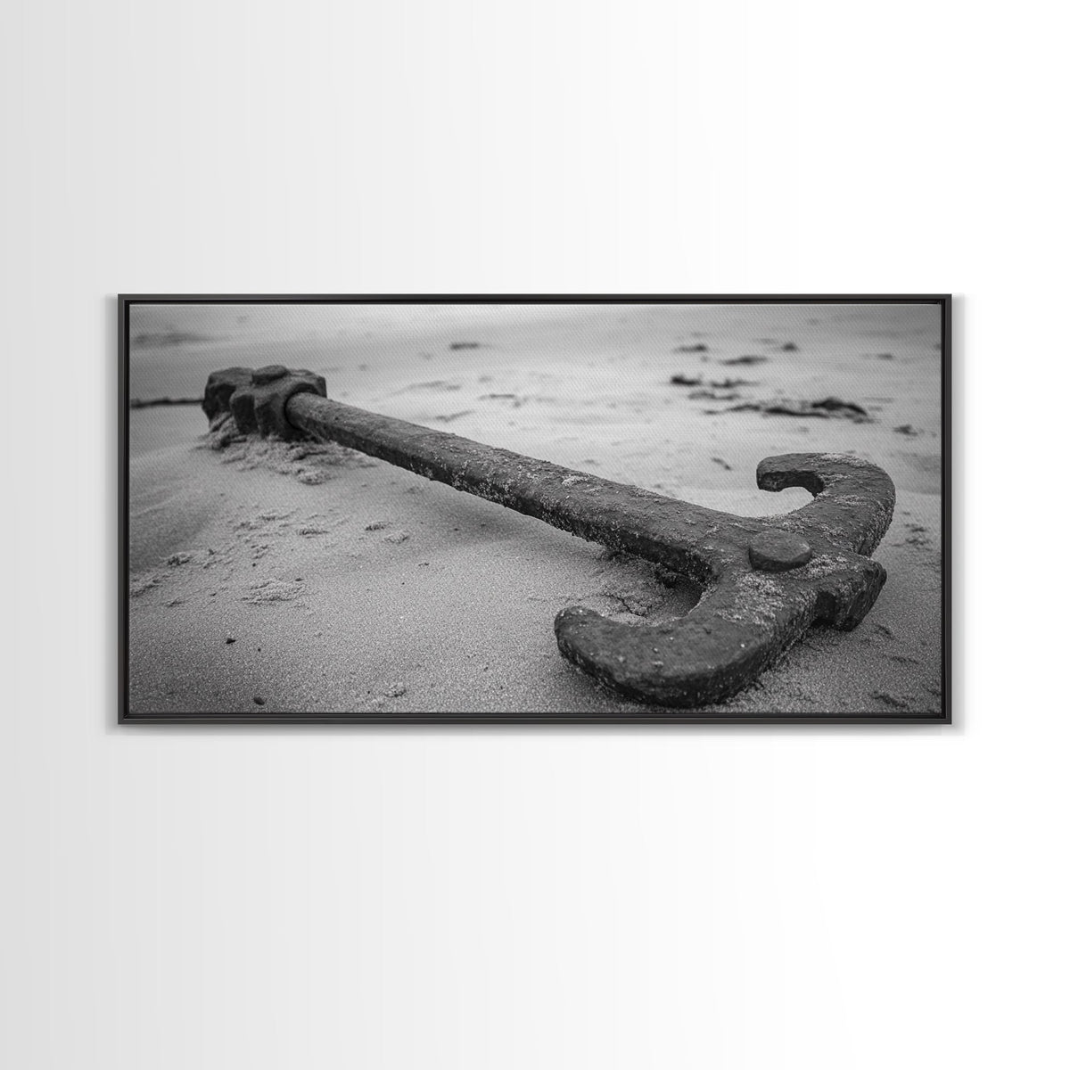 Vintage Anchor, nautical decor, coastal wall art, rustic art, maritime painting, seascape painting, nautical painting, Canvas Print