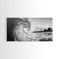 Ocean Wave Art, Coastal Decor, Heart Wave Wall Art, Black and White Photography, Canvas Print, Beach Bathroom, Surf Vibes, Minimalist Surf Home