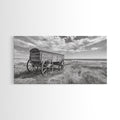 Prairie Wagon, Western Landscape, Old West Photography, Framed Canvas Print, Farmhouse Entryway or Rustic Fall Living Room Art