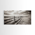 Countryside Fence Trail, Rolling Hills Walk, Prairie Path View, Framed Canvas Print, Western Art, Fall Wall Decor, Office Wall Art