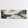 Tidal Pools, Coastal Calm, Forest Edge, Framed Canvas Print, Tranquil Bathroom Art, Pacific Northwest Decor, Nature Inspired Style