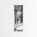 Snow Path, Winter Forest, Frosty Pines, Silent Trail, Framed Canvas Print, Christmas Wall Art, Cabin Decor, Nordic Winter Scene