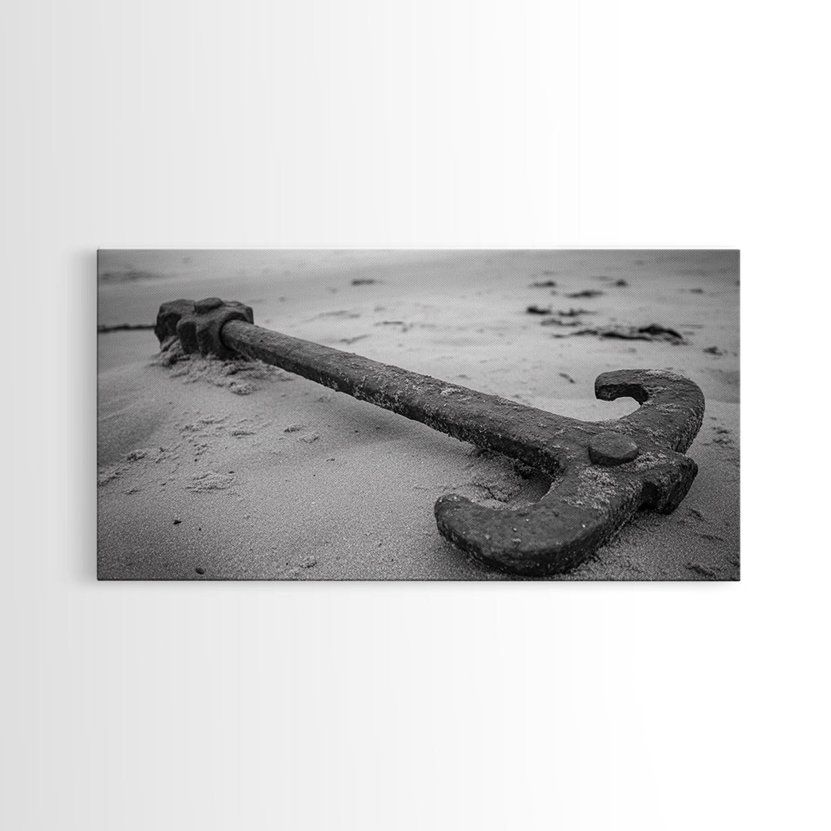 Vintage Anchor, nautical decor, coastal wall art, rustic art, maritime painting, seascape painting, nautical painting, Canvas Print