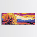 Southwest Desert Art, Joshua Tree Art, Pink Orange Wall Art, Sunset Painting, Abstract Art, Framed Canvas Print, Extra Wide Art