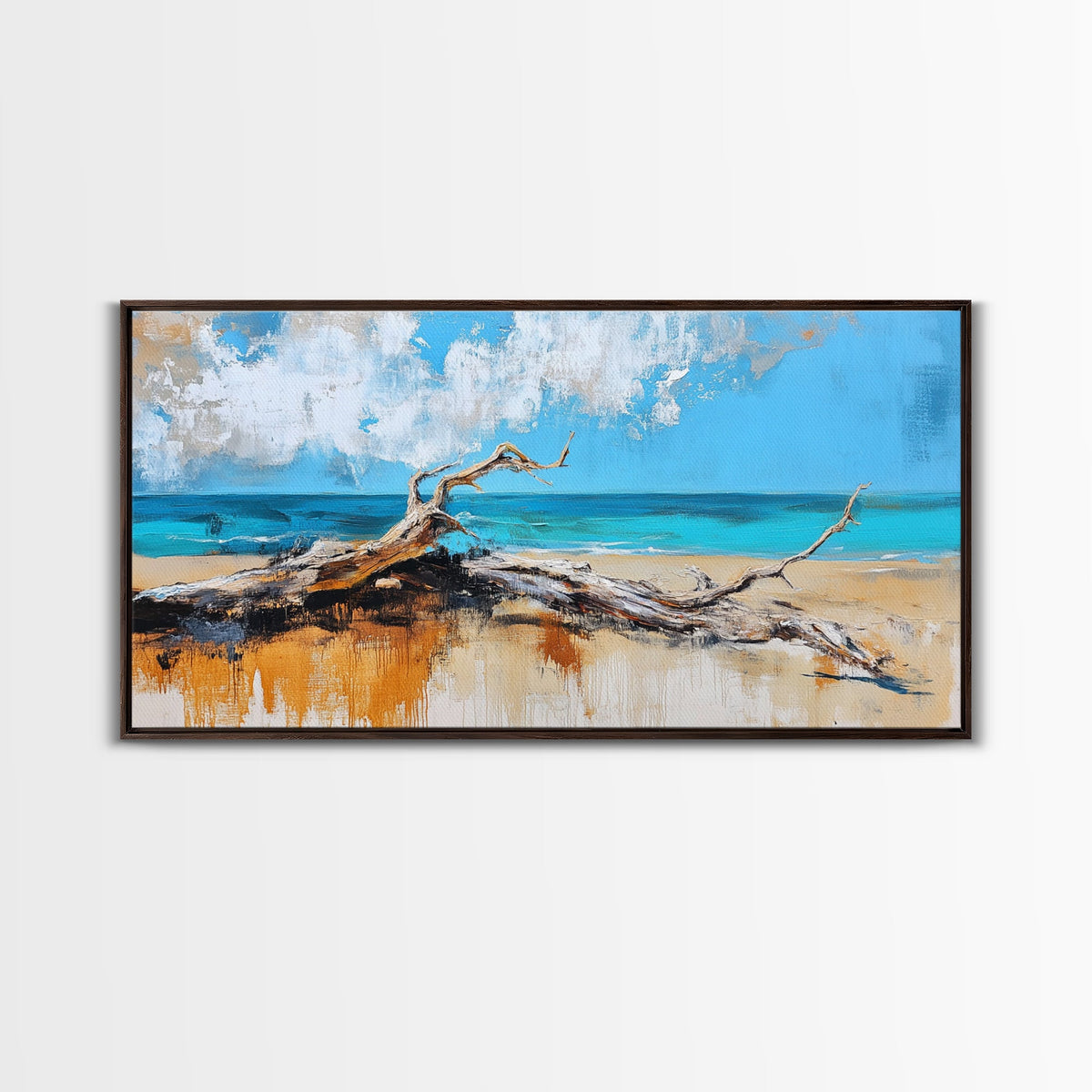 Seaside Driftwood, Nautical Wall Art, Rustic Decor, Coastal Wall Art, Beach House Art, Extra Wide Art, Canvas Print, Horizontal Wall Art