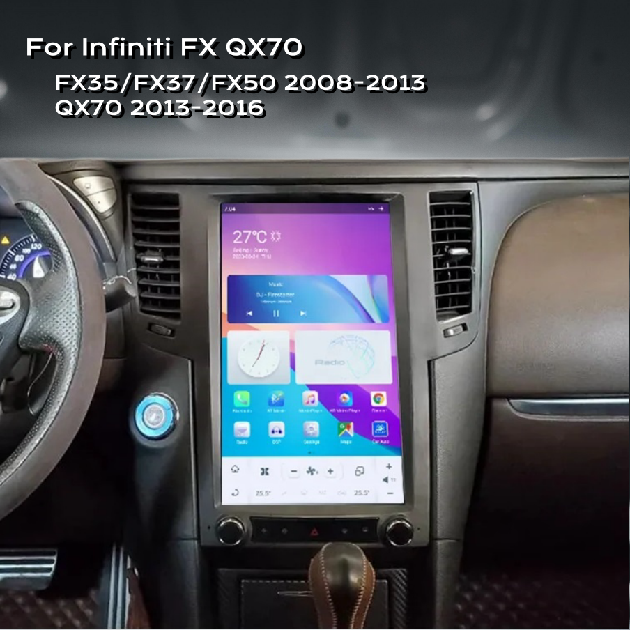 INFINITI QX70 QX70S FX35 FX37 FX50 2009-2016 Tesla-Style Touch Screen Car Radio GPS Navigation Player with CarPlay