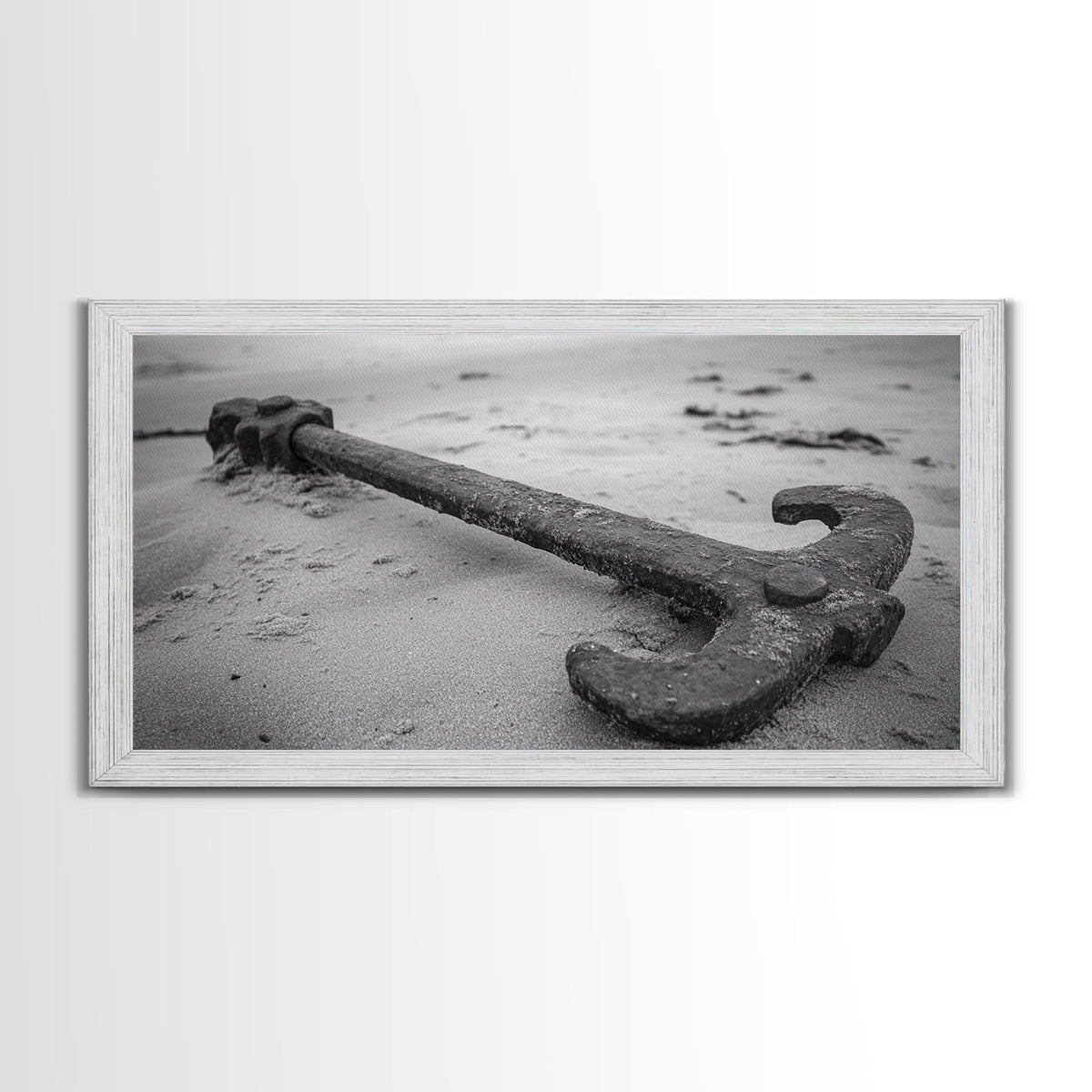 Vintage Anchor, nautical decor, coastal wall art, rustic art, maritime painting, seascape painting, nautical painting, Canvas Print