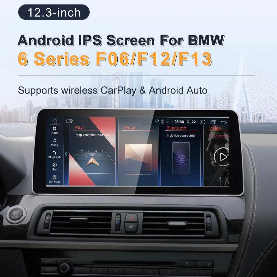 BMW 6Series F06 F12 F13 12.3" Android Car Stereo Apple CarPlay Android Auto Screen Upgrade