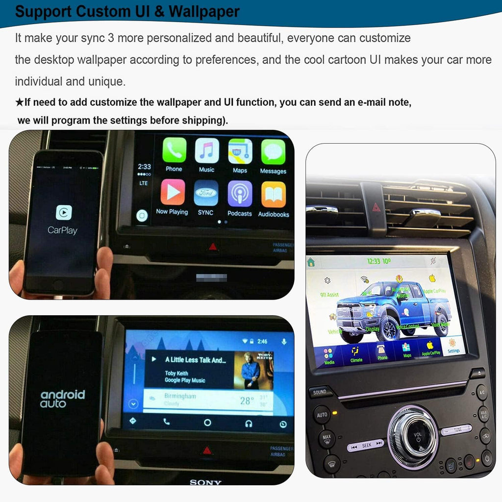 SYNC 2 to SYNC 3 Upgrade Kit Latest Sync3 Interface Module 8-Inch Capacitive Touch Screen For Ford Lincoln 2011-2016