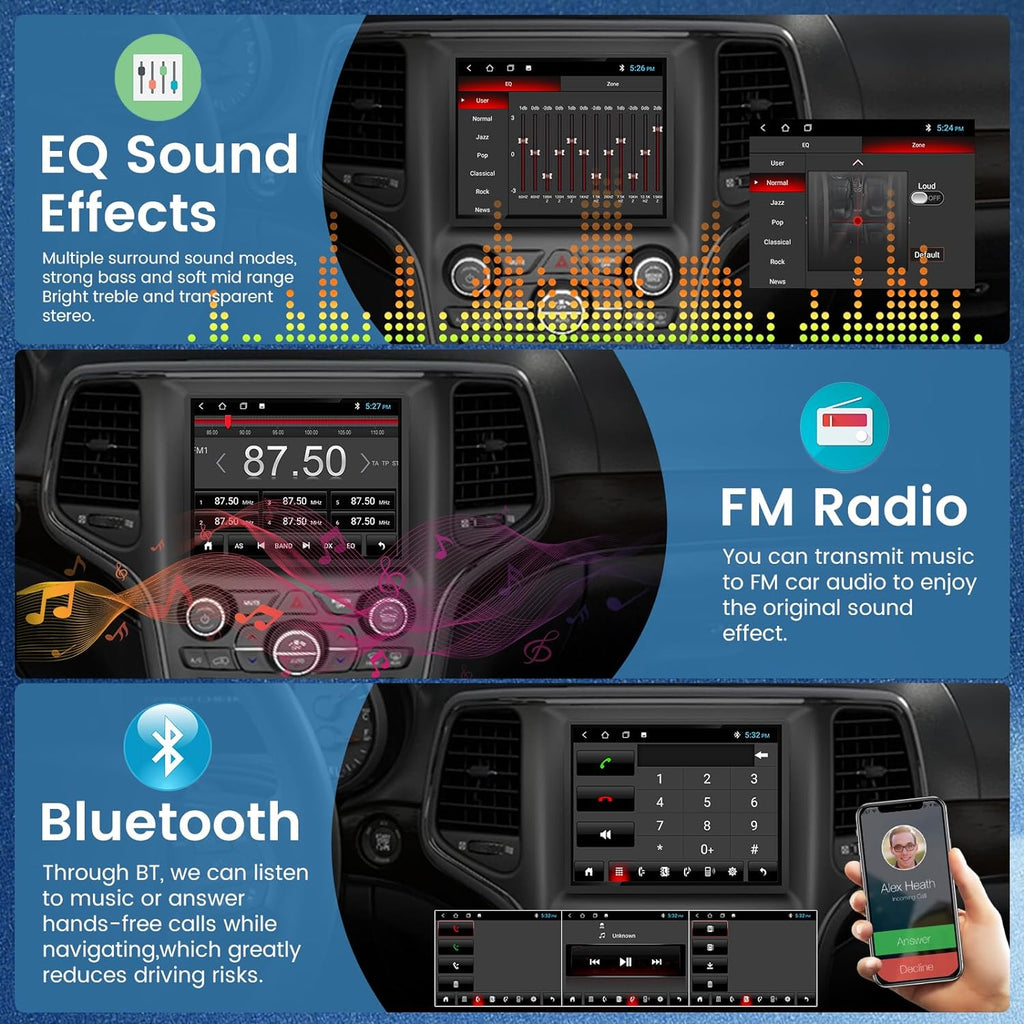 Jeep Grand Cherokee 2014-2018 HD Touch Screen Android 13 Wireless Carplay & Android Auto