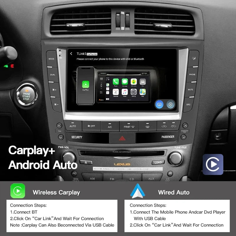 Lexus IS250 IS300 XE20 IS220 IS350 2005 - 2012 Android System Apple Carplay Car Video Player