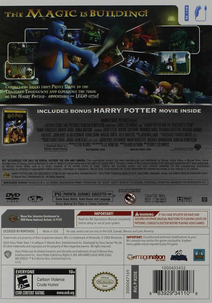 LEGO Harry Potter Years 1-4 Plus DVD Bundle (Nintendo Wii)