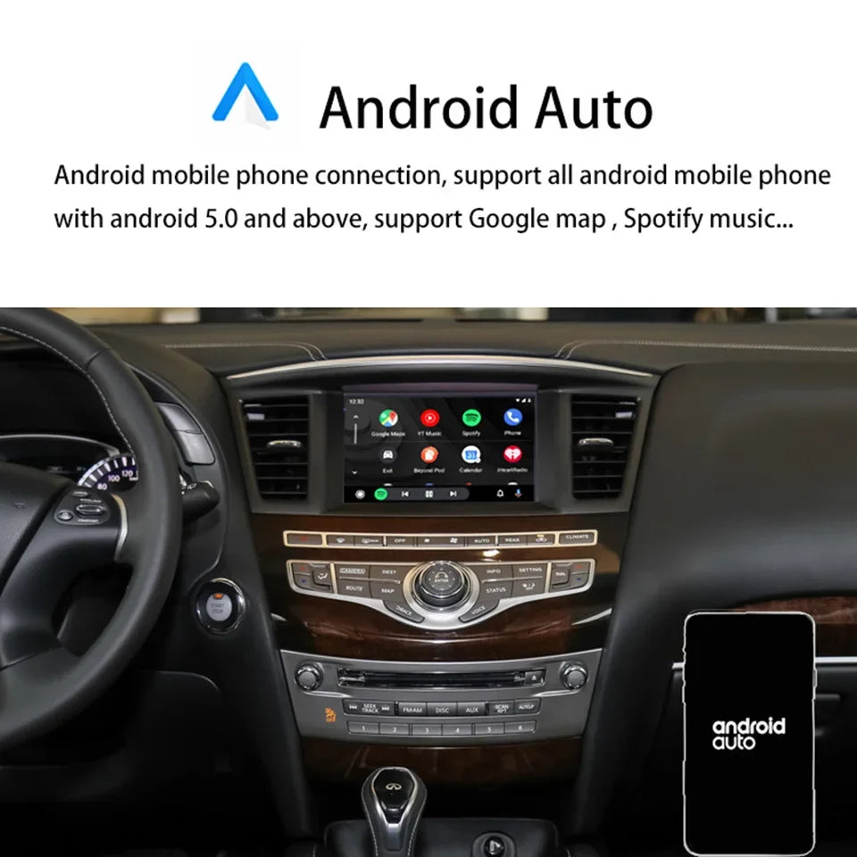 Wireless CarPlay Module for Nissan Patrol Y62 Armada Infiniti QX56 QX80 2008-2021 Android Auto Mirror Link Smart Box