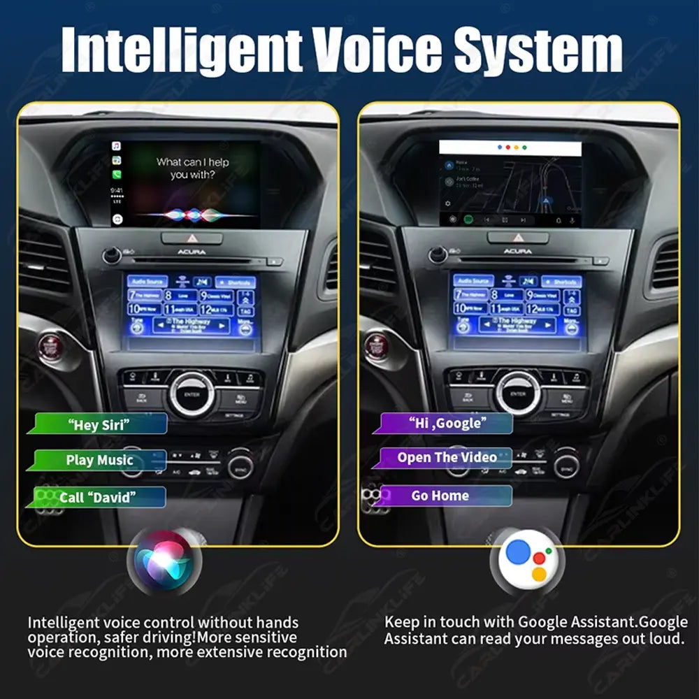 Wireless Apple CarPlay Android Auto For Acura MDX RDX TLX ILX RLX Honda Odyssey 2013-2019 Dual-Screen Models CarPlay Retrofit Module