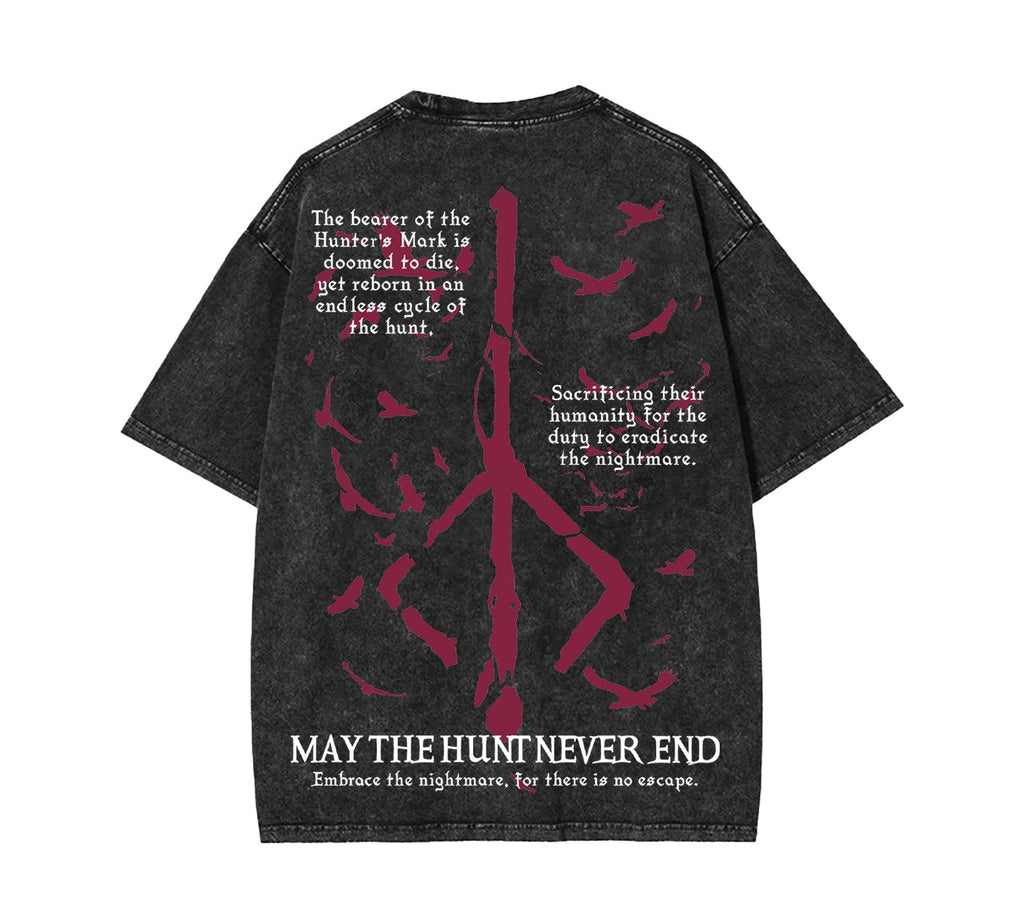 Bloodborne Double Printed Unisex Acid Washed Lightweight Cotton T-Shirt [TPR]