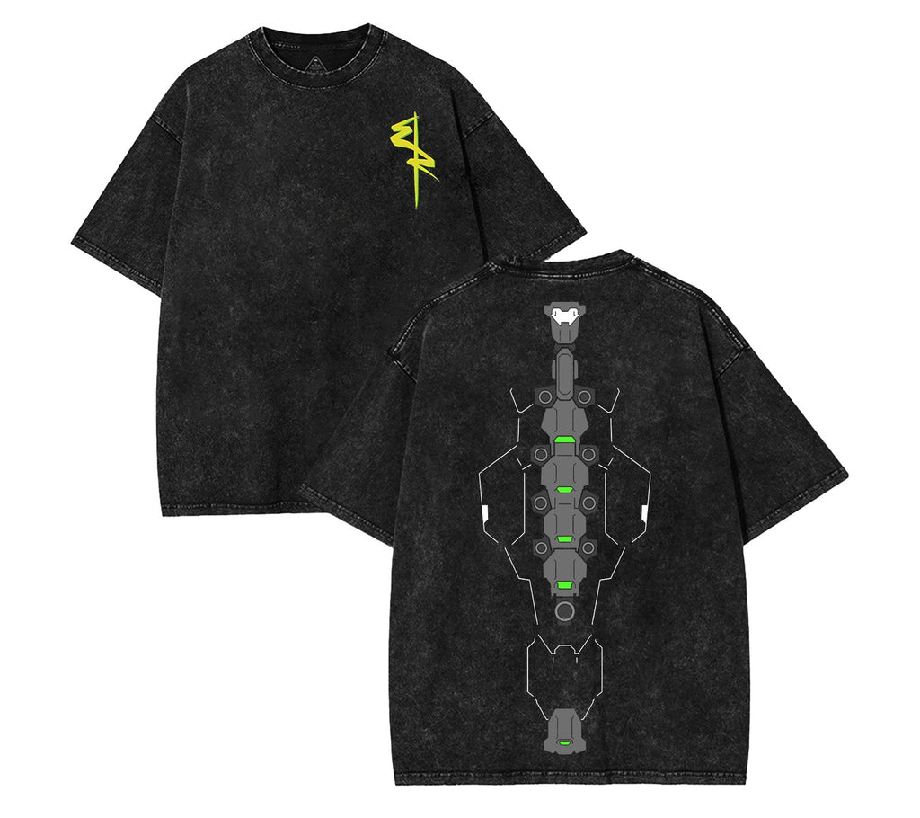 Edgerunner Sandevistan Cyberware Unisex Acid Washed Tshirt [TPR]