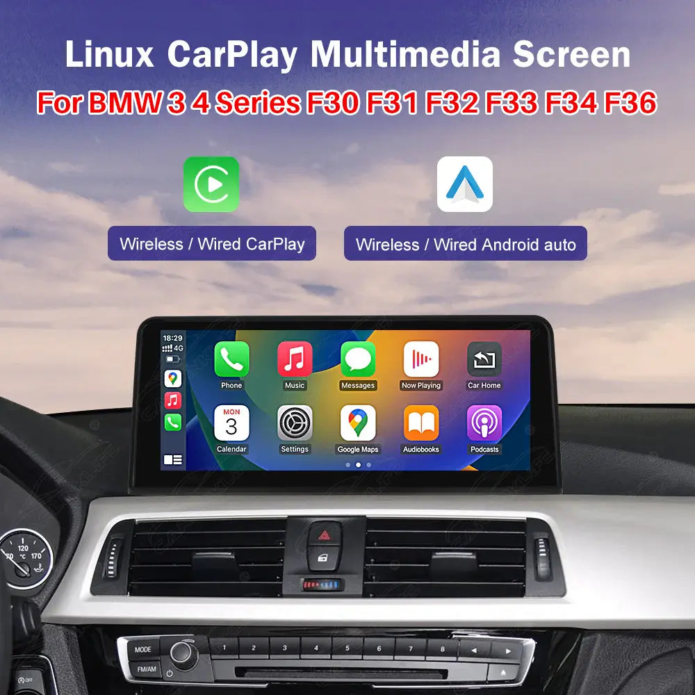 10.25 LINUX SCREEN BMW 3/4 Series F30 F31 F32 F33 F34 F36 UPGRADE Wireless Carplay/Android auto
