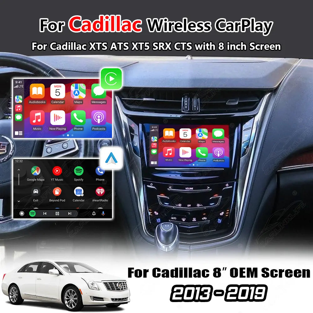 Wireless Apple Carplay & Android Auto for Cadillac XTS ATS XT5 SRX CTS 2013-2019