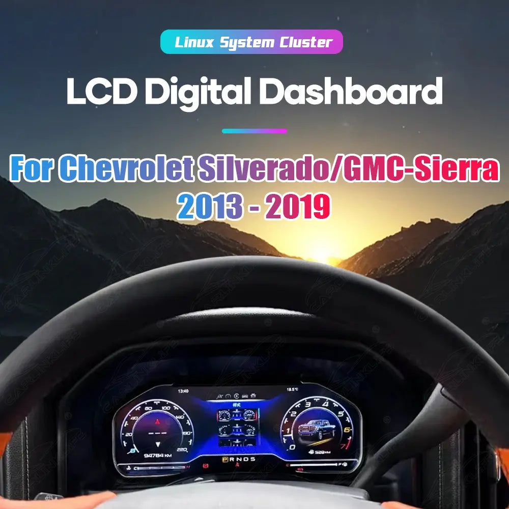 12.3" LCD Digital Cluster For Chevrolet Silverado 2013-2019/GMC-SIERRA 2014-2019 Linux Dashboard Gauge Cluster