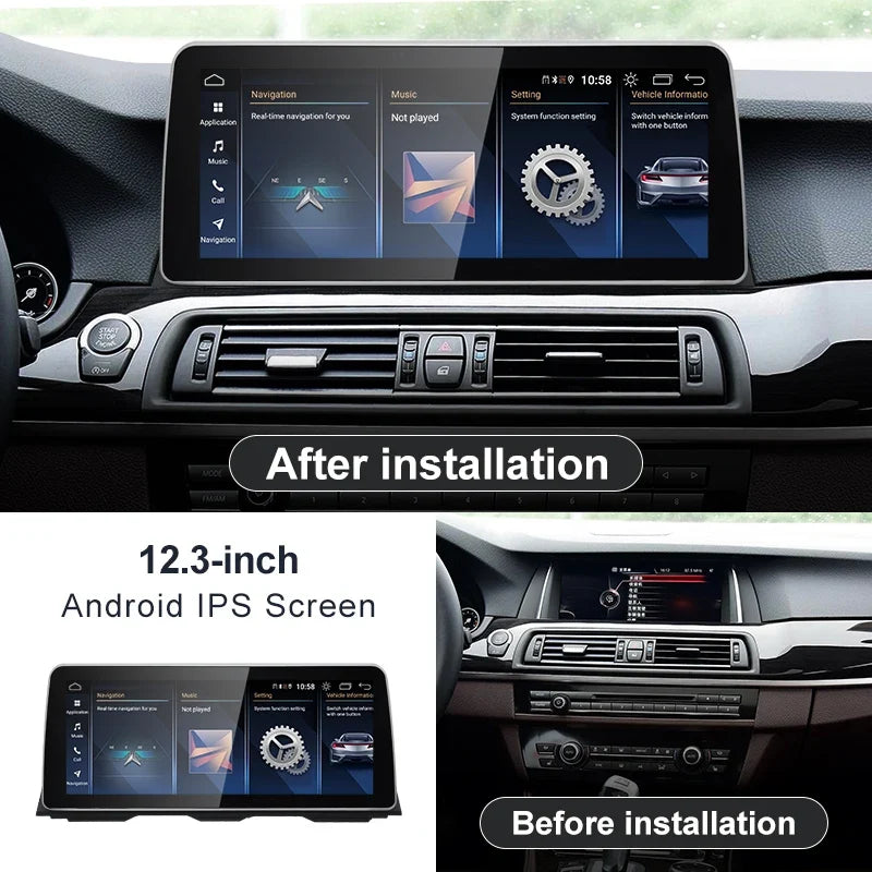12.3inch BMW 5 2010-2017 F10 F11 Series Android13 Car Multimedia Wireless Carplay