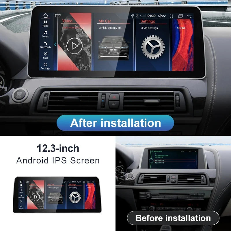 BMW 6Series F06 F12 F13 12.3" Android Car Stereo Apple CarPlay Android Auto Screen Upgrade