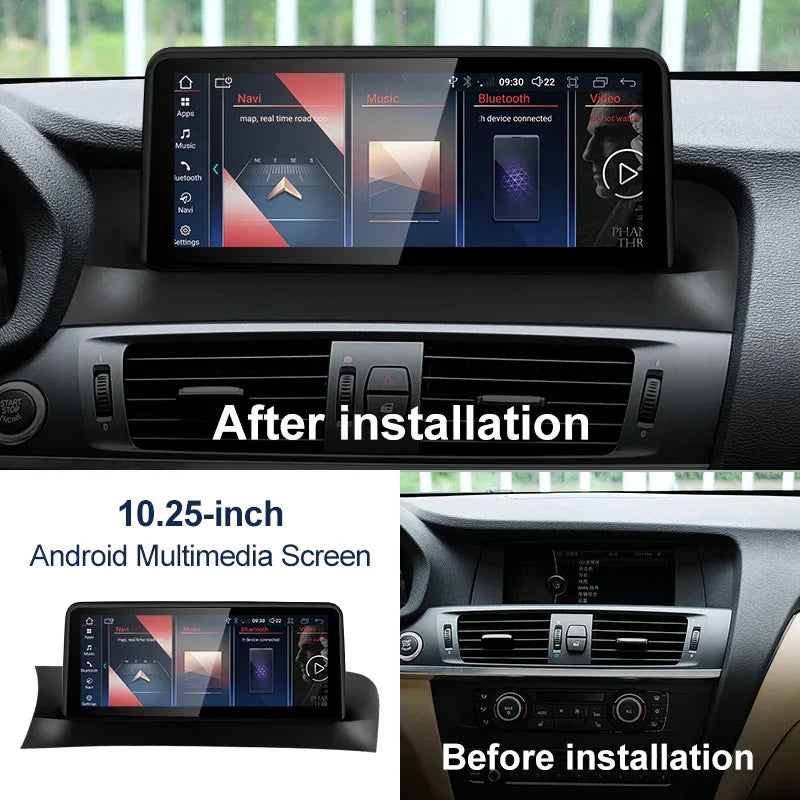 12.3"/10.25" Android Screen with Wireless Apple CarPlay & Android Auto for BMW X3/X4 (CIC/NBT/EVO)