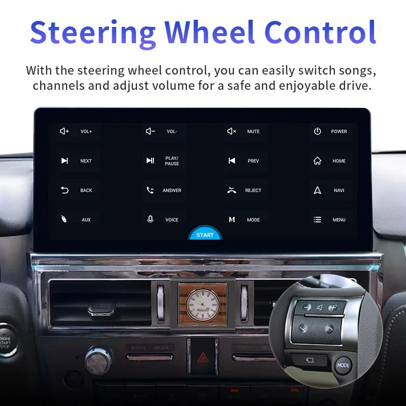 12.3inch Android Car Radio For Lexus GX460 2010-2021 Car Stereo CarPlay Multimedia Player