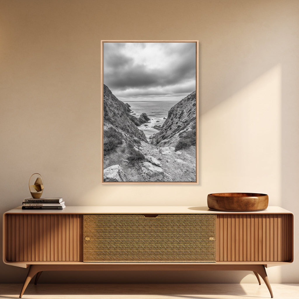 Ocean Cliffs, Rugged Coast, Seascape Photography, Travel Inspiration, Canvas Print, Hallway Wall Art, Coastal Modern Decor, Ocean View