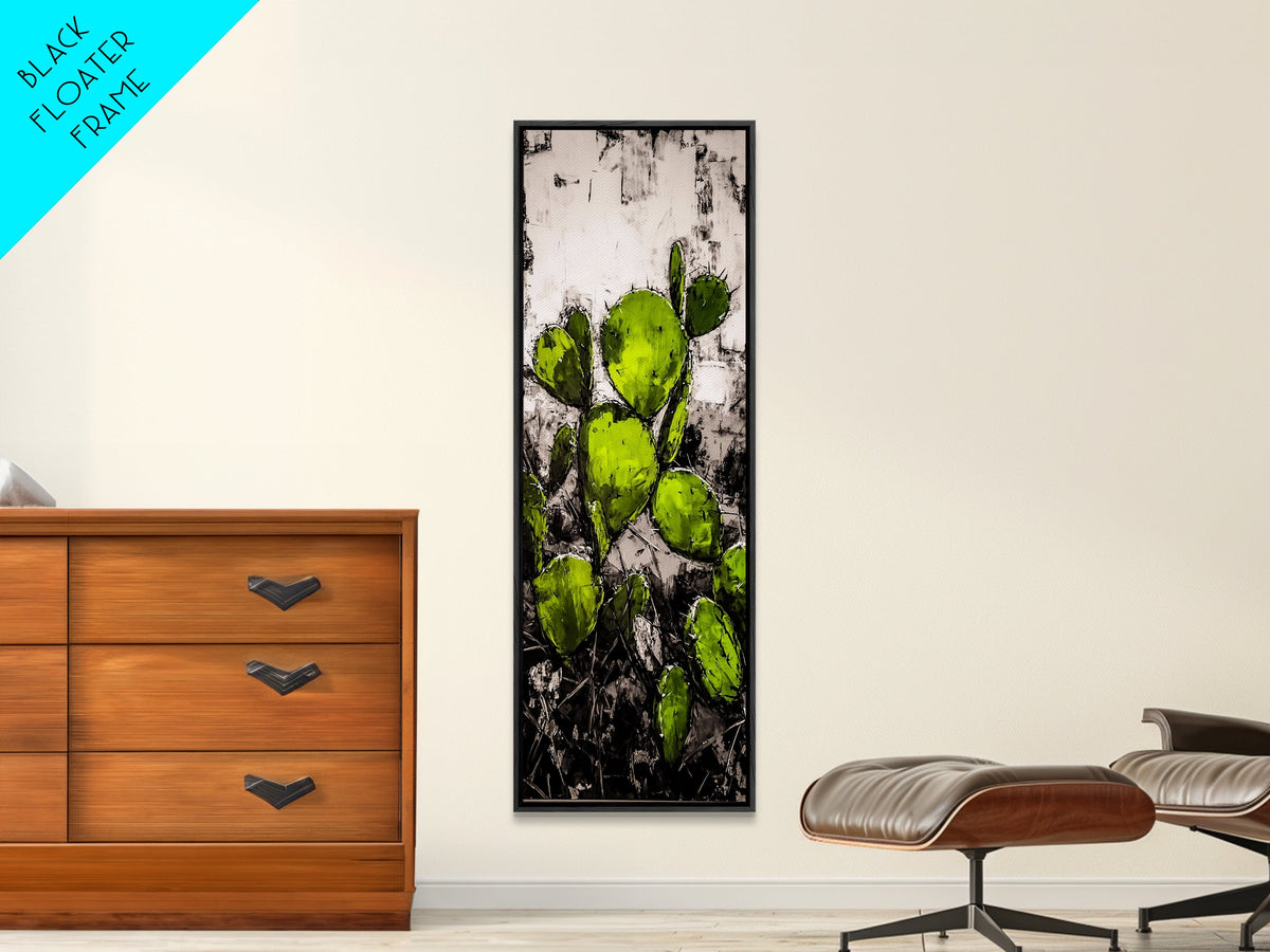 Distressed Canvas Print Cactus art southwest wall art desert landscape painting guest room art warm decor