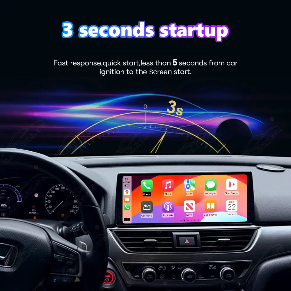 Honda Accord 10th (2018-2022) 12.3" Linux Wireless Carplay Android Auto Screen Upgrade