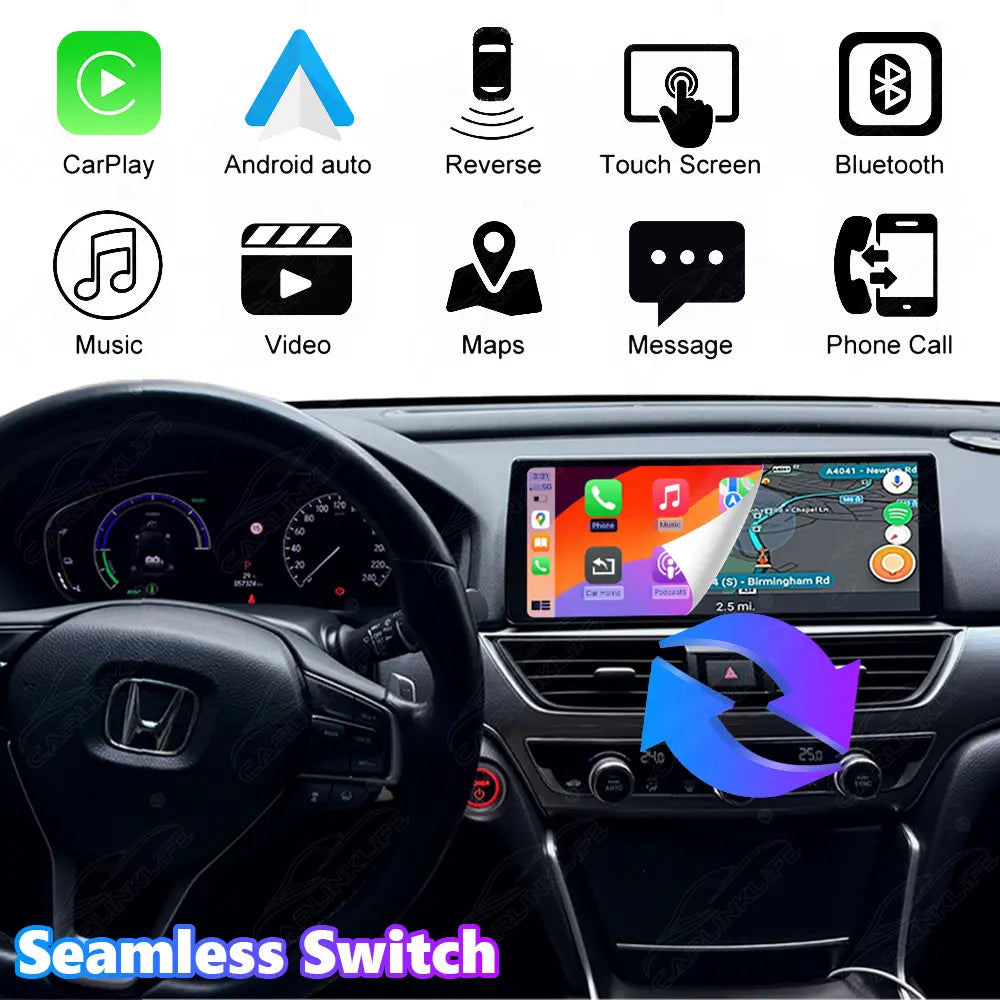 Honda Accord 10th (2018-2022) 12.3" Linux Wireless Carplay Android Auto Screen Upgrade