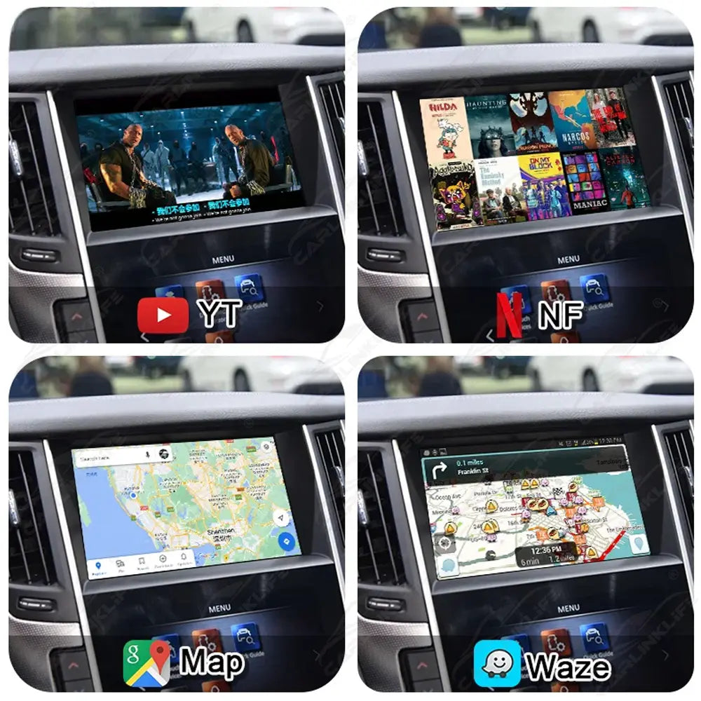 Android Multimedia Interface for Infiniti Q50 Q60 2013-2022 Advanced Version with YouTube, Google Play