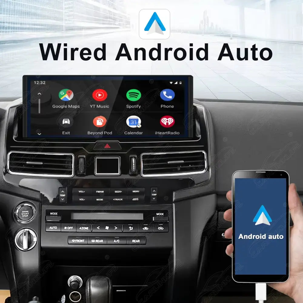 12.3 inch Android Car Radio for Toyota Land Cruiser 200 LC200 2007-2021 Car Stereo CarPlay Multimedia Player