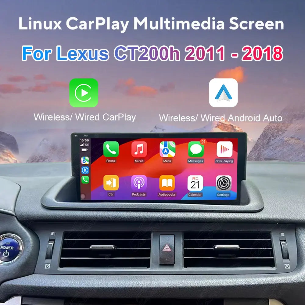 10.25 Inch Linux Touch Screen For Lexus CT 200h 2011-2018 Wireless Carplay Android Auto Car Radio