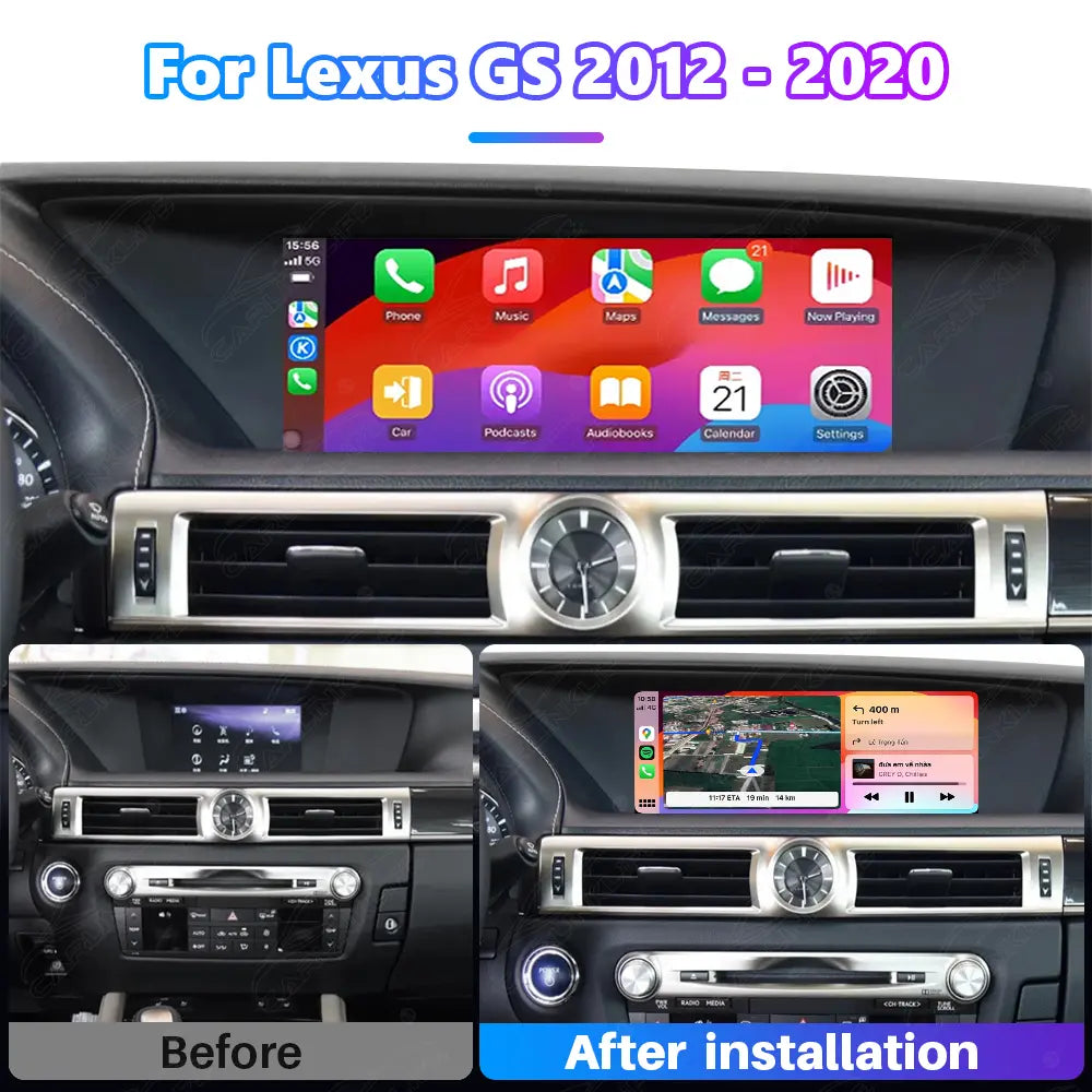 12.3 Inch Linux Touch Screen For Lexus GS 2012-2020 Wireless Carplay Android Auto Car Radio
