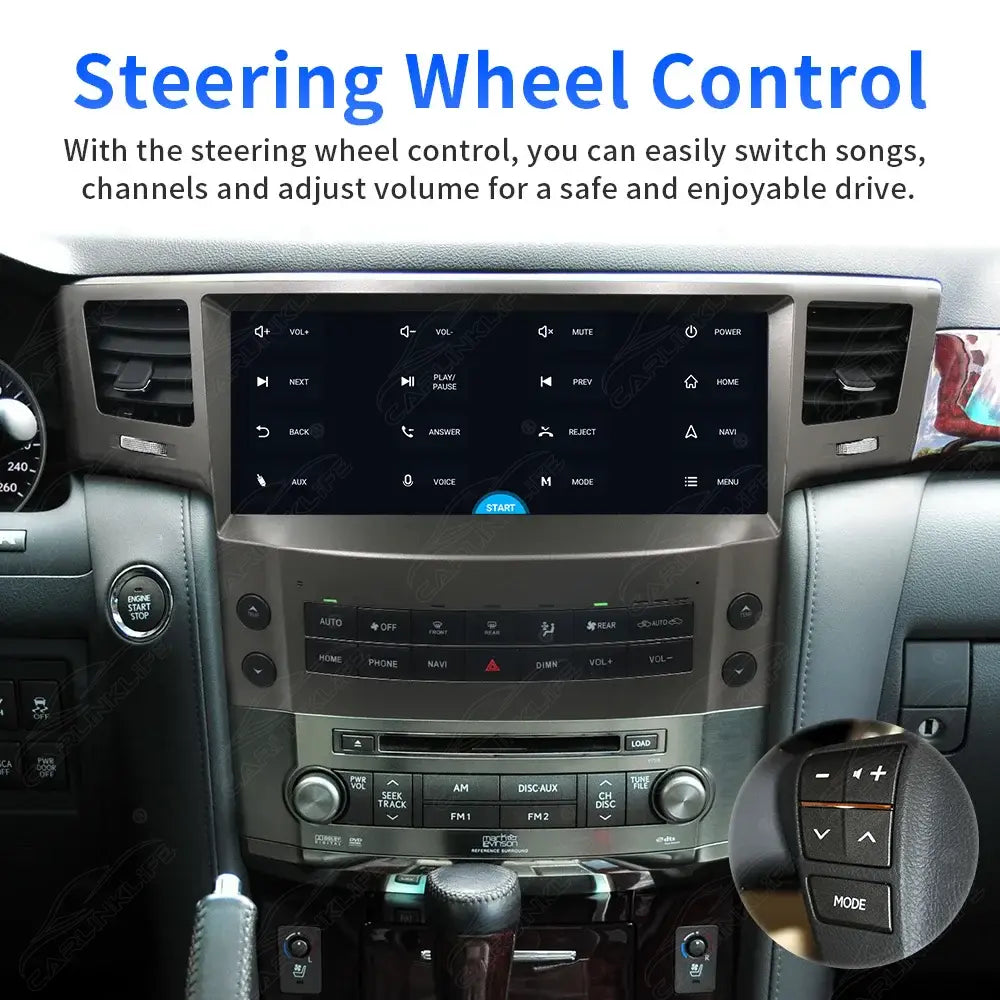 12.3 inch Android Car Radio For Lexus LX570 2007-2015 Car Stereo CarPlay Multimedia Player