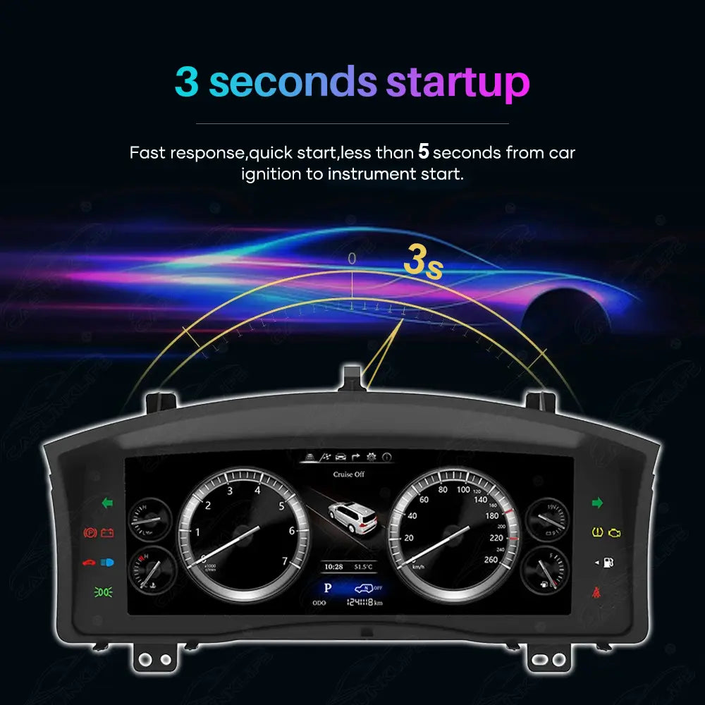 12.3" LCD Digital Cluster For Lexus LX570 2007-2015 Linux Dashboard Gauge Cluster