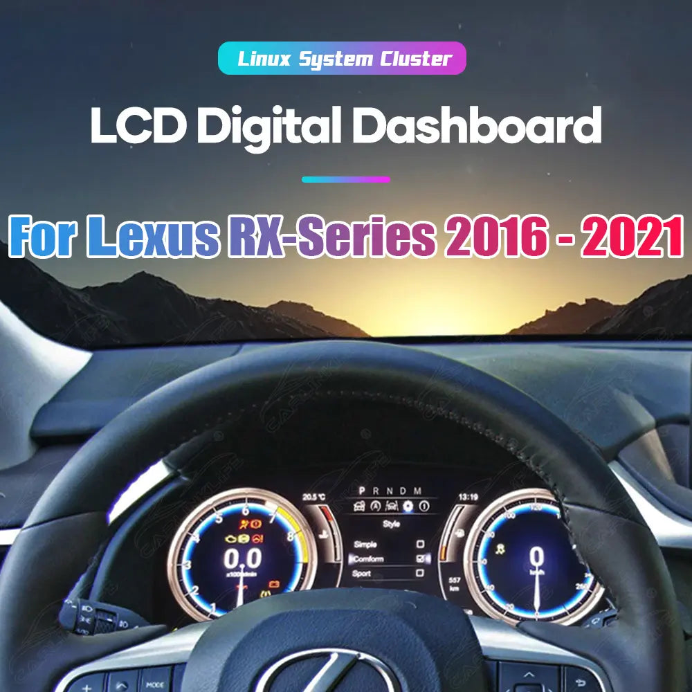 LCD Digital Cluster For Lexus RX 2016-2021 Linux Dashboard Gauge Cluster