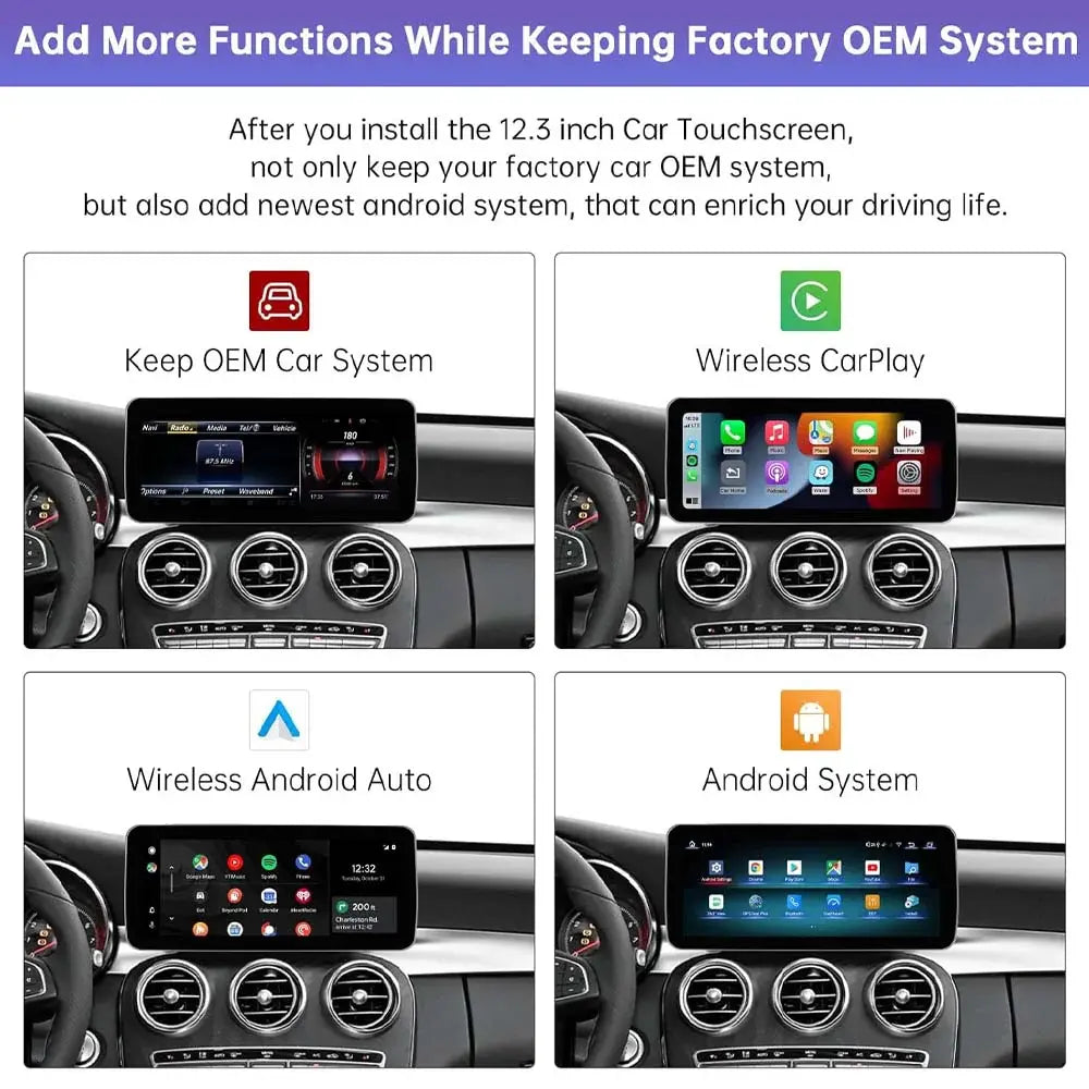 Mercedes Benz C/GLC Class W205 2015-2018 Android Car Radio Touchscreen 12.3'' Car Stereo