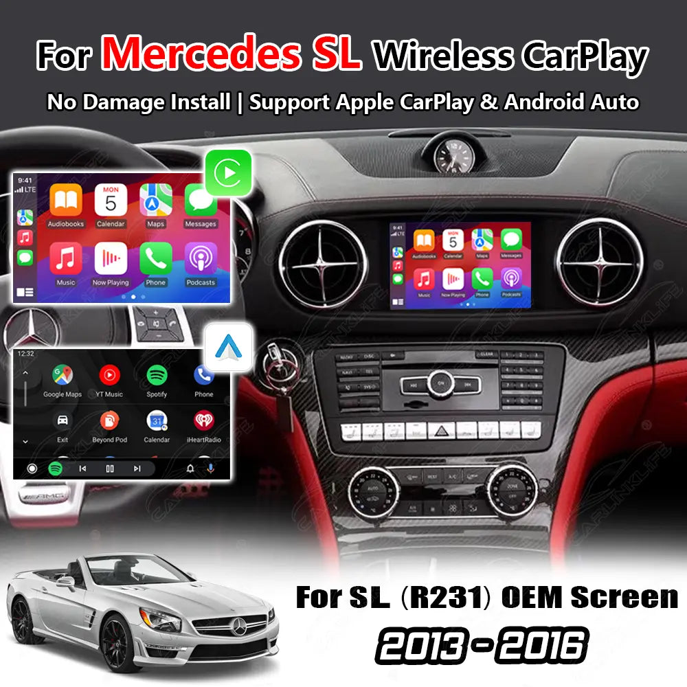 Wireless Apple Carplay & Android Auto for Mercedes Benz SL R231 2013-2016