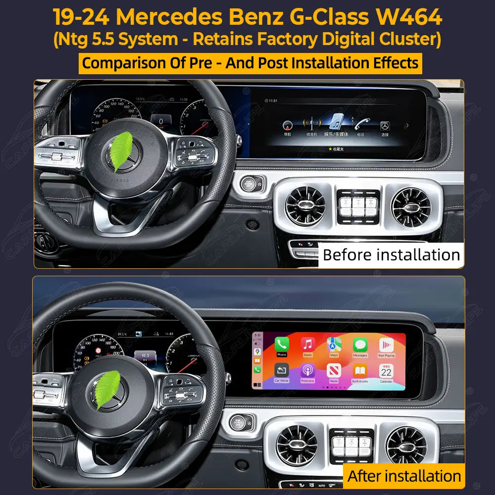 Mercedes-Benz G-Class W464 (2019–2024) 12.3" Dual Screen Android Upgrade | Wireless CarPlay & Android Auto | OEM LCD Cluster Retained
