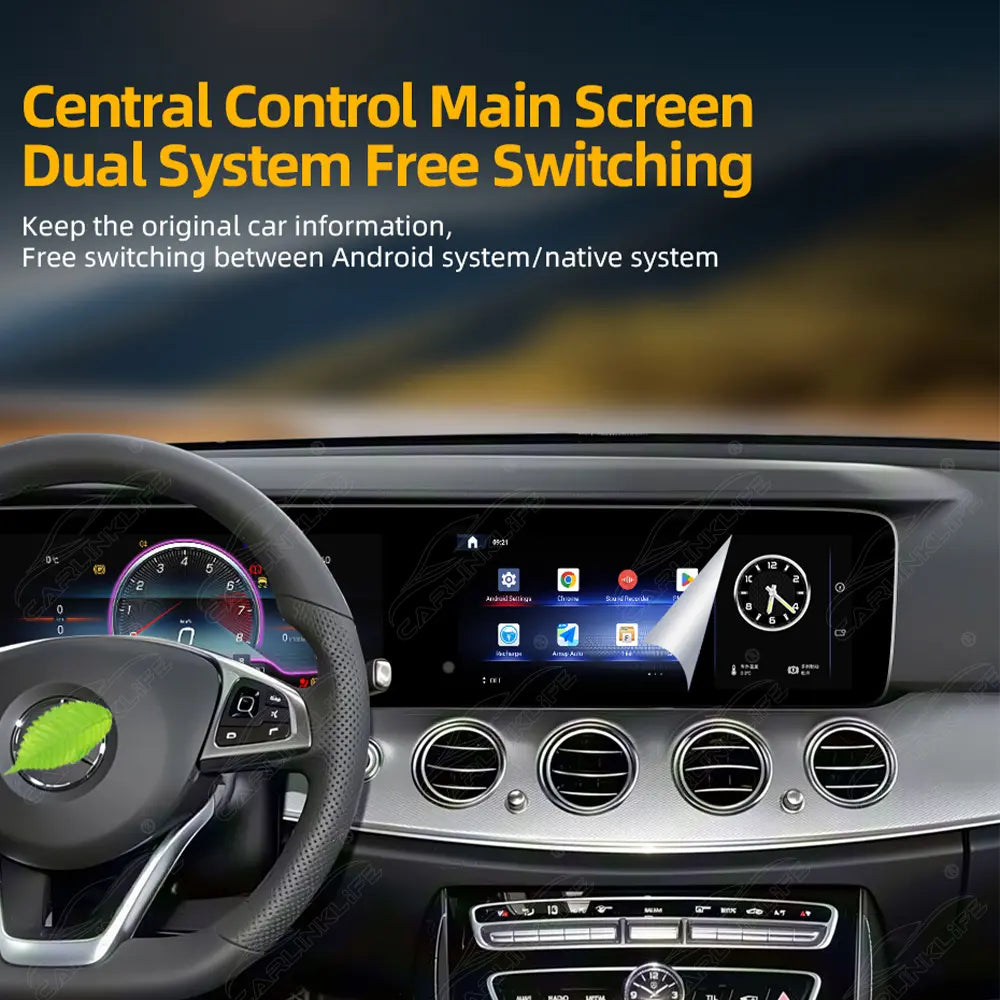 Mercedes-Benz E-Class W213 (2016–2020) 12.3" Dual Screen Android Upgrade | Wireless CarPlay & Android Auto | OEM LCD Cluster Retained