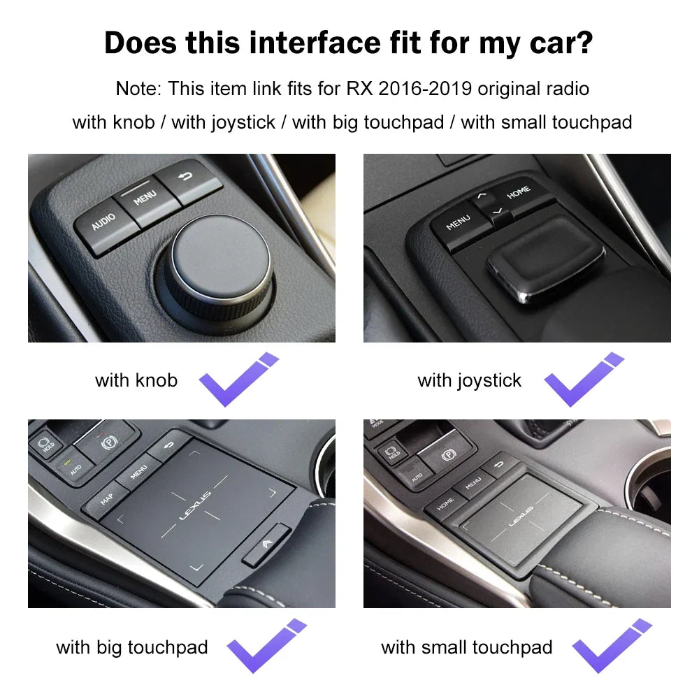 Wireless Apple CarPlay Interface for 12.3 inch Lexus RX LX GS ES 2016-2021 Android Auto Upgrade Module