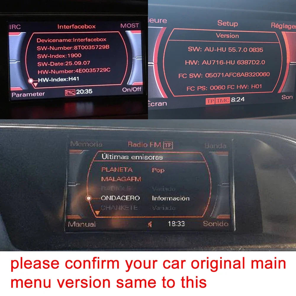 Wireless Apple Carplay & Android Auto Module For Audi A4 A5 A6 A7 A8 Q5 Q7 2005-2009 OEM Screen Upgrade Kit