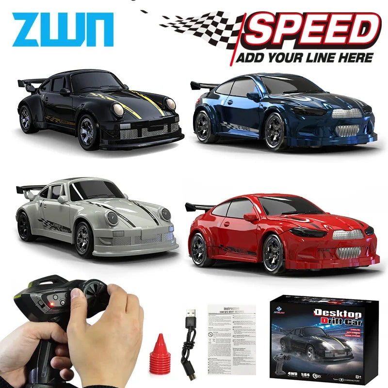 1/64 High-Speed Drift RC Car 4WD Mini Remote Control Racing Toy
